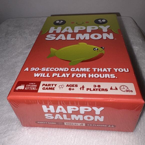 Happy Salmon Family Party Card Game Exploding Kittens 2021 Sealed NEW - Picture 5 of 5